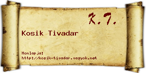 Kosik Tivadar névjegykártya